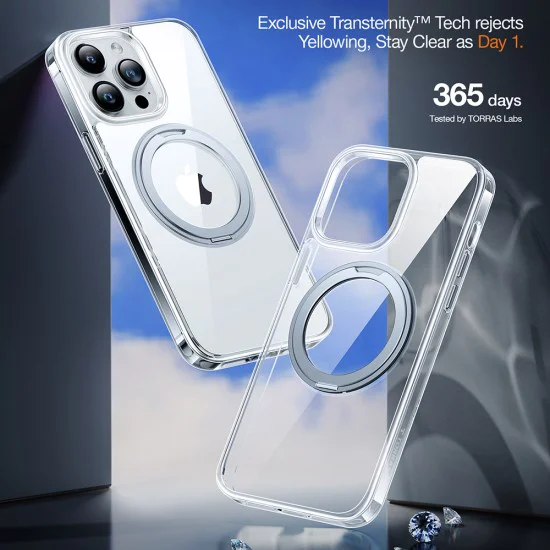 Калъф за iPhone 15 Pro - Torras Ostand Pro Series - Прозрачен