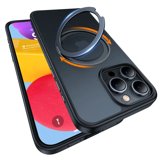 Калъф за iPhone 15 Pro Max - Torras Ostand Pro Series - черен