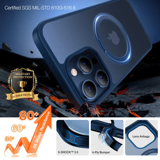 Torras - Ostand Pro Series - iPhone 15 Pro - Navy Blue