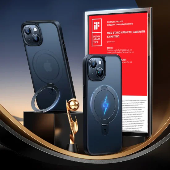 Калъф за iPhone 15 - Torras Ostand Series - черен