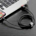 Кабел за данни USB към Lightning 2.4A 2.4A, 1m - Baseus Cafule (CALKLF-B19) - Червен Черен