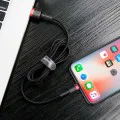 Кабел за данни USB към Lightning 2.4A 2.4A, 1m - Baseus Cafule (CALKLF-B19) - Червен Черен