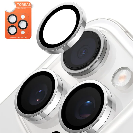 Протектор за камера за iPhone 16 Pro Max - Torras Lensguard Camera Protector - Titanium Grey