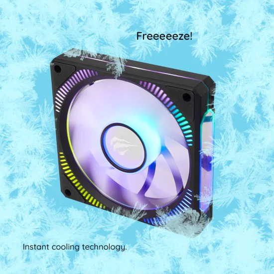 PC Cooler 1800RPM, 30dB, 3W - Havit (F2096) - Черен