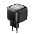 Havit - Зарядно за стена (UC251 EU) - Прибиращ се кабел Type-C, Type-C, USB, GaN, 35W - Черно / Сиво