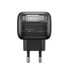 Havit - Зарядно за стена (UC251 EU) - Прибиращ се кабел Type-C, Type-C, USB, GaN, 35W - Черно / Сиво