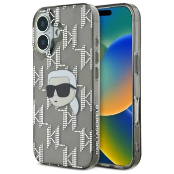 Калъф за iPhone 16 - Karl Lagerfeld IML Luxury Electroplated (KLHCP16SHKLLLPKKHK) - Karl Head