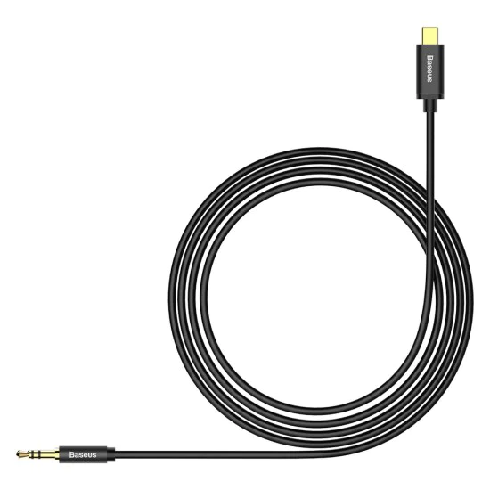 Аудио адаптерен кабел Type-C към 3,5 мм жак 3,5 мм, 1,2 м - Baseus M01 (CAM01-01) - черен
