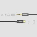 Аудио адаптерен кабел Type-C към 3,5 мм жак 3,5 мм, 1,2 м - Baseus M01 (CAM01-01) - черен
