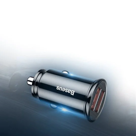 Автоматично зарядно устройство 2x USB 5A, QC 3.0 - Baseus Circular (CCALL-YD01) - черно