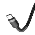Кабел за данни Type-C към Type-C 480Mbps, PD2.0, 60W, 3A, 1m - Baseus Cafule (CATKLF-GG1) - черен