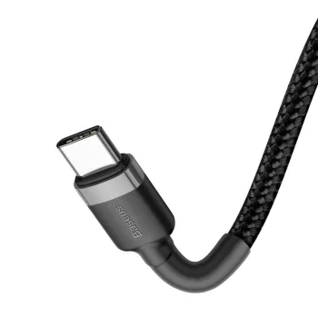 Кабел за данни Type-C към Type-C 480Mbps, PD2.0, 60W, 3A, 1m - Baseus Cafule (CATKLF-GG1) - черен