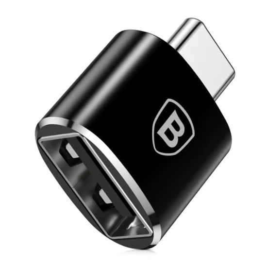USB към Type-C 480Mbps, 2.4A OTG USB към Type-C адаптер - Baseus (CATOTG-01) - Черен