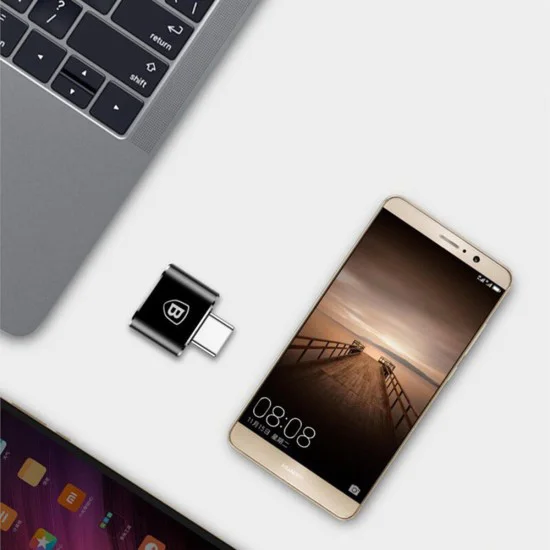 USB към Type-C 480Mbps, 2.4A OTG USB към Type-C адаптер - Baseus (CATOTG-01) - Черен