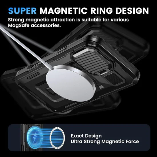 Калъф за iPhone 16 - Techsuit - CamVault MagSafe - Черен