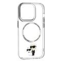 Калъф за IPhone 14 Pro - Karl Lagerfeld Hardcase MagSafe (KLHMP14LHNKCIT) - прозрачен емблематичен Karl&Choupette