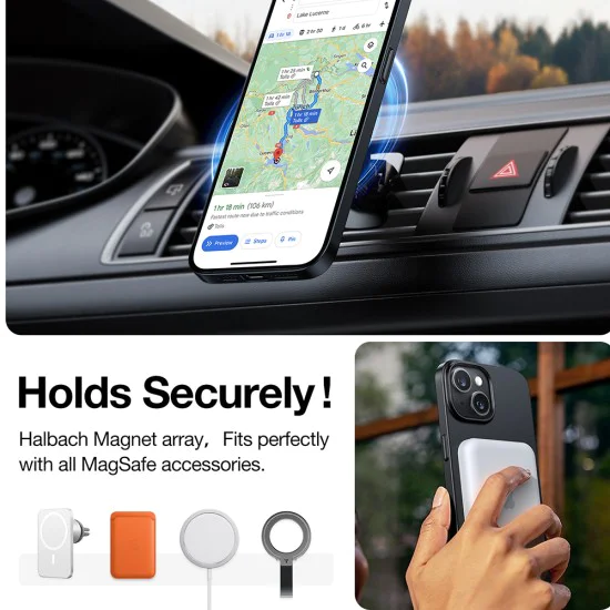 Калъф за iPhone 15 - Torras OriginFit-Mag Series - черен