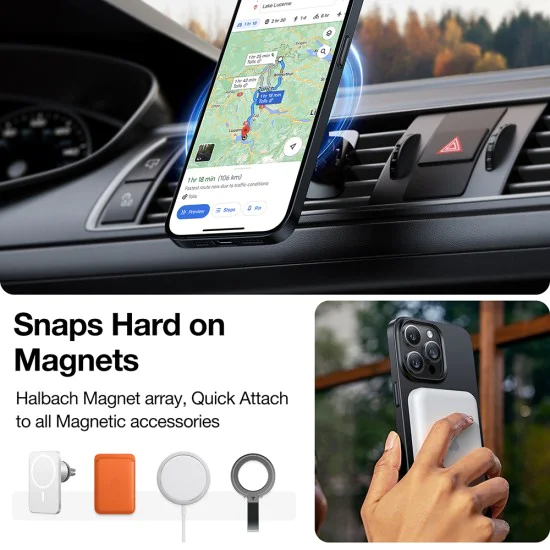 Калъф за iPhone 15 Pro Max - Torras OriginFit-Mag Series - черен