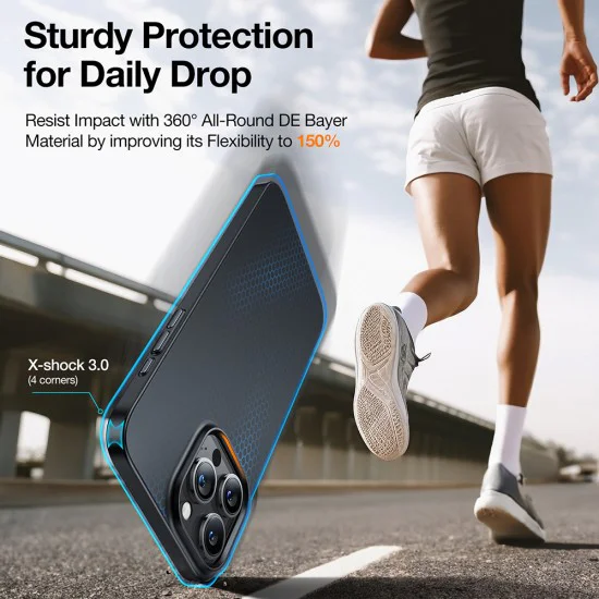 Калъф за iPhone 15 Pro Max - Torras OriginFit-Mag Series - черен