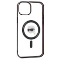 Калъф за iPhone 15 Plus - Karl Lagerfeld IML MagSafe (KLHMP15MHKHNOTK) - Transparent Karl`s Head