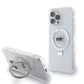 Калъф за iPhone 15 Pro - Karl Lagerfeld Hardcase Ring Stand MagSafe (KLHMP15LHHMMRSKHH) - White Karl Head