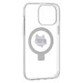 Калъф за iPhone 15 Pro Max - Karl Lagerfeld Hardcase Ring Stand MagSafe (KLHMP15XHHMRSCHH) - White Choupette Head