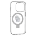 Калъф за iPhone 15 Pro - Karl Lagerfeld Hardcase Ring Stand MagSafe (KLHMP15LHHMMRSKCH) - Бял Karl&Choupette