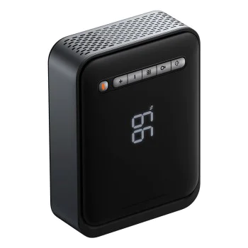 Стартово устройство за кола 2в1 (CGCN000001) - Baseus - Външна батерия, USB-C, 10-150 PSI, LCD, Авто-стоп, 12000mAh, 1000A, 12V - Черно