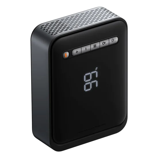 Стартово устройство за кола 2в1 (CGCN000001) - Baseus - Външна батерия, USB-C, 10-150 PSI, LCD, Авто-стоп, 12000mAh, 1000A, 12V - Черно
