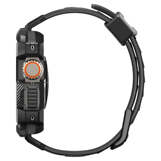 Калъф за Apple Watch Ultra / Ultra 2 + каишка - Spigen - Rugged Armor Pro - черен
