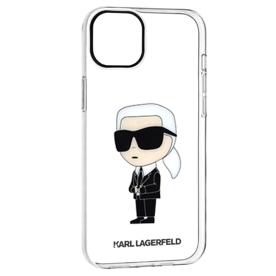Калъф за IPhone 14 Plus - Karl Lagerfeld Hardcase Transparent (KLHCP14MHNIKKTCT) - Ikonik Karl Lagerfeld