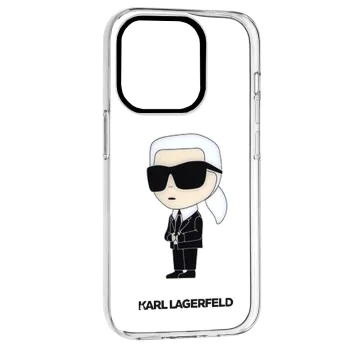 Калъф за IPhone 14 Pro - Karl Lagerfeld Hardcase Transparent (KLHCP14LHNIKKTCT) - Ikonik Karl Lagerfeld