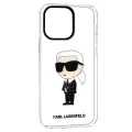 Калъф iPhone 14 Pro Max - Karl Lagerfeld Hardcase Transparent (KLHCP14XHNIKTCT) - Ikonik Karl Lagerfeld
