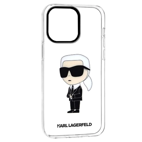 Калъф iPhone 14 Pro Max - Karl Lagerfeld Hardcase Transparent (KLHCP14XHNIKTCT) - Ikonik Karl Lagerfeld