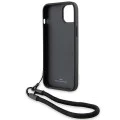 Калъф за iPhone 15 Plus - BMW Signature Leather Wordmark Cord (BMHCP15M23RMRLK) - черен