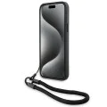 Калъф за iPhone 15 Plus - BMW Signature Leather Wordmark Cord (BMHCP15M23RMRLK) - черен