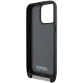 Калъф за iPhone 15 Pro - BMW Leather M Edition Carbon Stripe & Strap (BMHCP15L23PSCCK) - черен