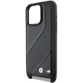Калъф за iPhone 15 Pro - BMW Leather M Edition Carbon Stripe & Strap (BMHCP15L23PSCCK) - черен