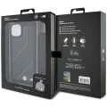 Калъф за iPhone 15 Plus - BMW Leather M Edition Carbon Stripe & Strap (BMHCP15M23PSCCK) - Черен