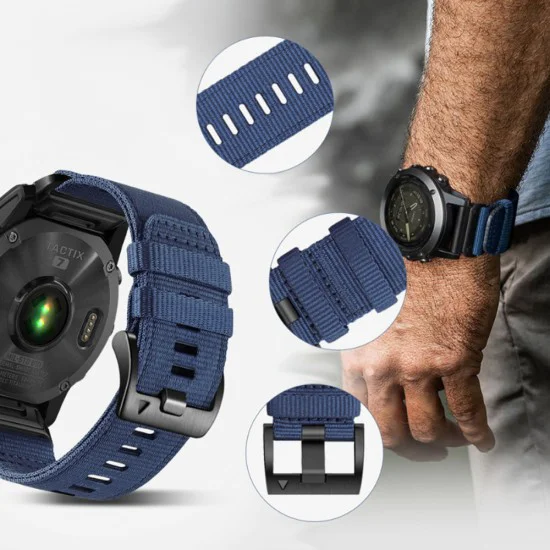 Каишка за Samsung Galaxy Watch 4/5/Active 2, Huawei Watch GT 3 (42mm)/GT 3 Pro (43mm) - Techsuit - Каишка за часовник 20mm (W070) - Obsidian Black