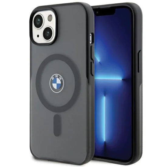 Калъф за iPhone 15 Plus - BMW Hardcase IML Signature MagSafe (BMHMP15MDSLK) - черен