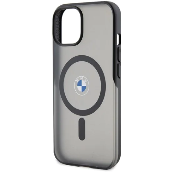 Калъф за iPhone 15 Plus - BMW Hardcase IML Signature MagSafe (BMHMP15MDSLK) - черен