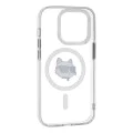 Калъф за iPhone 14 Pro - Karl Lagerfeld IML MagSafe (KLHMP14LHLHLSCHH) - White Metal Choupette`s Head