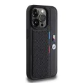 Калъф за iPhone 15 Pro - BMW - Твърд перфориран трицветен калъф (BMHCP15L23PUPVK) - Черен