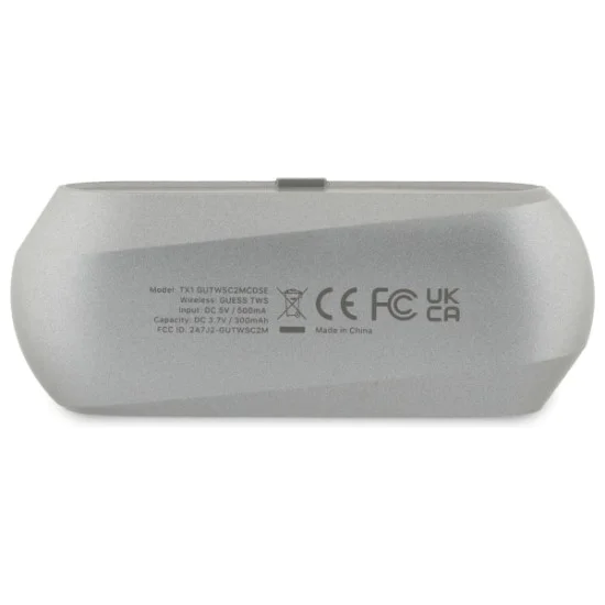 Безжични стерео, Bluetooth - Слушалки Guess Elongated Metallic Printed Logo (GUTWSC2MCDSE) - Сиви