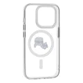 Калъф за iPhone 15 Pro Max - Karl Lagerfeld IML MagSafe (KLHMP15XHLSKCH) - White Metal Karl&Choupette Heads