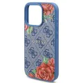 Калъф за iPhone 16 Pro - Guess Hardcase 4G Flower Print Flower Print MagSafe (GUHMP16LP4ROPEMCB) - Син