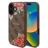 Калъф за iPhone 16 - Guess Hardcase 4G Flower Print Flower Print MagSafe (GUHMP16SP4ROPEMCW) - Кафяв