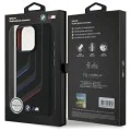 Калъф за iPhone 16 Pro - BMW - Твърд калъф - Силиконови линии за завиване MagSafe (BMHMP16L23SLIK) - Черен