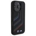 Калъф за iPhone 16 Pro - BMW - Твърд калъф - Силиконови линии за завиване MagSafe (BMHMP16L23SLIK) - Черен